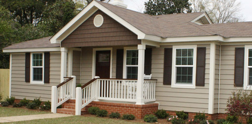 Completed single-story home with new siding